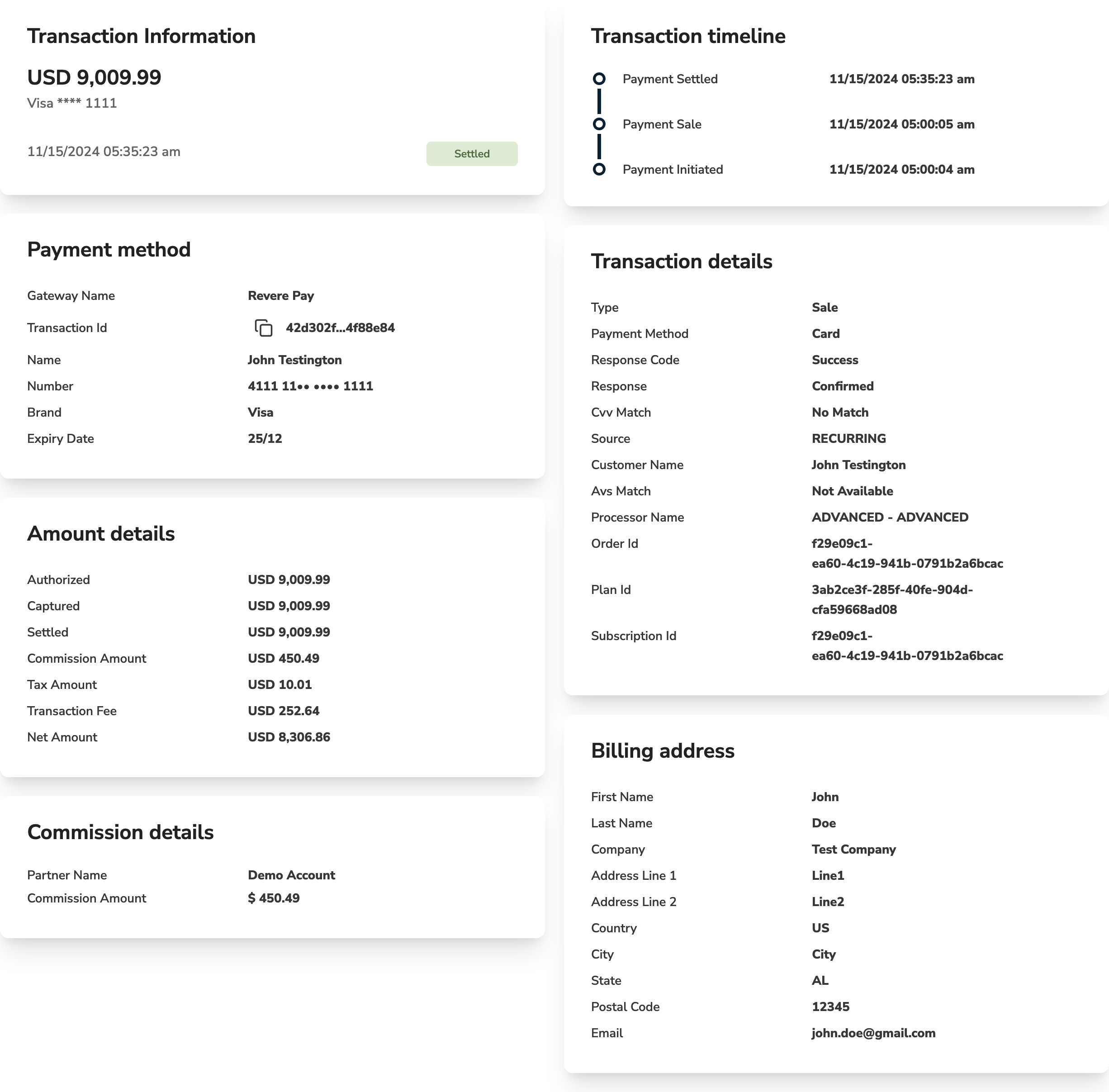 Transaction Details Transaction Details